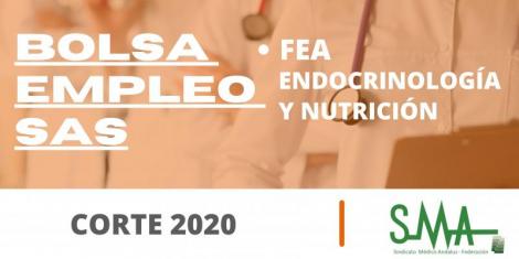 Bolsa. Publicación de listas de aspirantes con actualización del baremo de méritos (corte 2020) de FEA Endocrinología y Nutrición