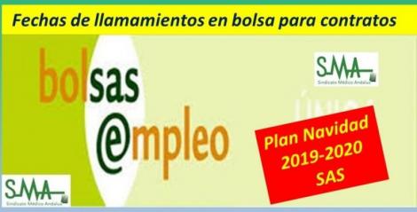 Calendario de ofertas de Bolsa de Empleo del SAS para los dos próximos meses.