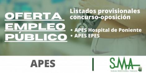 APES EPES y Hospital de Poniente: Listas provisionales de personas aspirantes que han superado el concurso-oposición de  Médico/a de Emergencias Sanitarias  y FEA Medicina del Trabajo