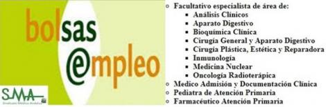 Bolsa. Publicación listas aspirantes admitidos en Bolsa (corte 2016) de Pediatra y Farmacéutico de A. Primaria, Médico de Admisión y varias especialidades de FEA.