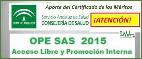 Urgente. OPE 2013-15. Aporte del certificado del Mérito para sustituir al justificante de haberlo solicitado.