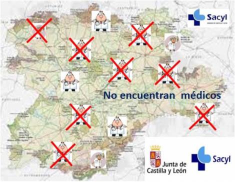 La Consejería de Sanidad de Castilla y León, no encuentra médicos para sus zonas rurales.