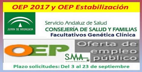 Publicadas en BOJA las convocatorias de OEP 2017 y estabilización, para  Facultativos de Genética Clínica (acceso libre y promoción interna).