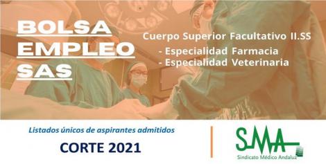 Listado único de personas aspirantes admitidas en Bolsa, Cuerpo A4, esp. Farmacia y Veterinaria, corte 2021