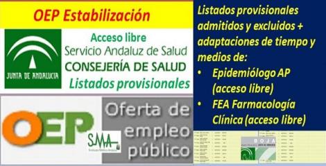 Publicados los listados provisionales de admitidos y excluidos en la OEP de Estabilización de Epidemiólogo de AP y FEA de Farmacología Clínica.