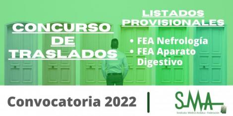 Listados provisionales del concurso de traslados de FEA Nefrología y FEA Aparato Digestivo 