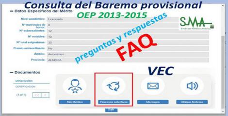 Preguntas y respuestas en relación a la consulta del Baremo provisional. OEP 2013-2015.