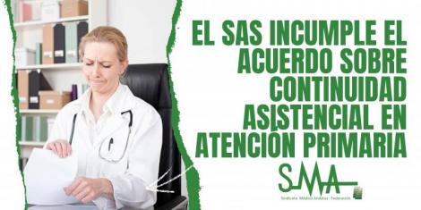 El SAS incumple el acuerdo sobre Continuidad Asistencial en Atención Primaria