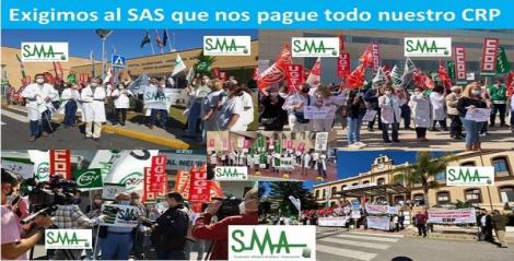 Concentraciones en distintos centros sanitarios de Andalucía para exigir el pago del 100% del CRP.