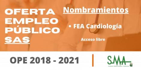 OPE 2018-2021: Nombradas personal estatutario fijo a las personas aspirantes que han superado el concurso-oposición en la categoría de FEA Cardiología