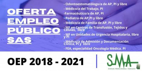 Convocatorias específicas de la OEP 2018-2021 de determinadas categorías sanitarias de promoción interna y acceso libre del SAS